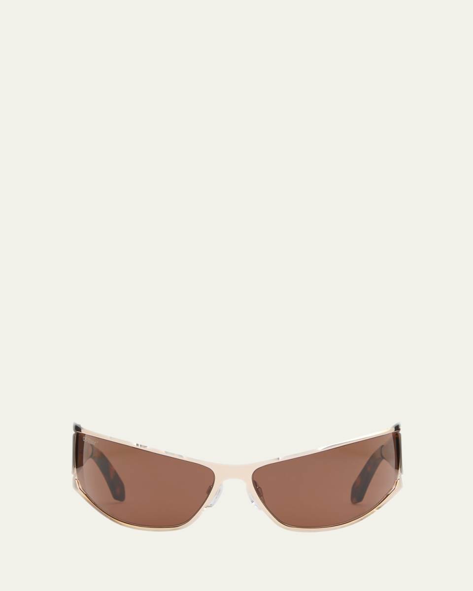 Luna Mixed-Media Wrap Sunglasses